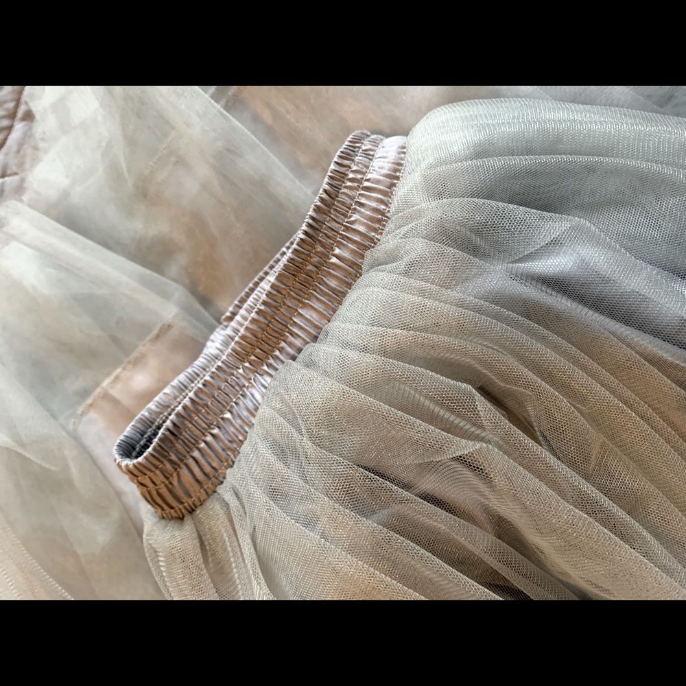 Gray, tulle maxi skirt